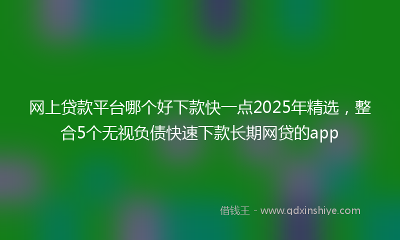 网上贷款平台哪个好下款快一点2025年精选，整合5个无视负债快速下款长期网贷的app