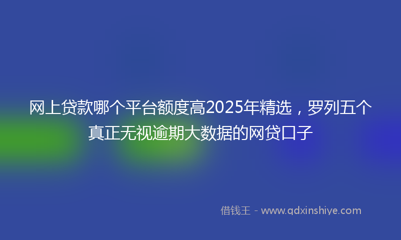网上贷款哪个平台额度高2025年精选，罗列五个真正无视逾期大数据的网贷口子