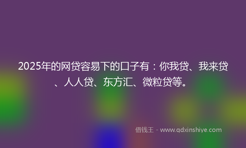 2025年的网贷容易下的口子有：你我贷、我来贷、人人贷、东方汇、微粒贷等。
