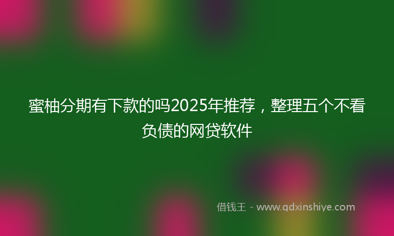 蜜柚分期有下款的吗2025年推荐，整理五个不看负债的网贷软件