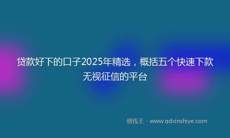贷款好下的口子2025年精选，概括五个快速下款无视征信的平台