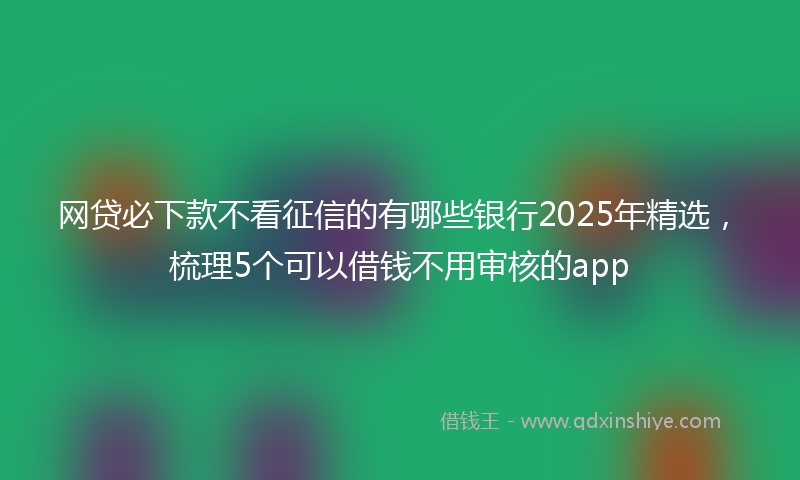 网贷必下款不看征信的有哪些银行2025年精选，梳理5个可以借钱不用审核的app