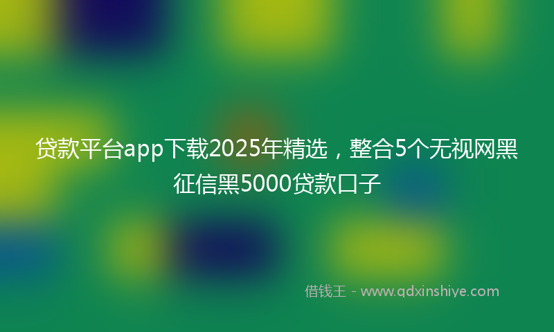 贷款平台app下载2025年精选，整合5个无视网黑征信黑5000贷款口子