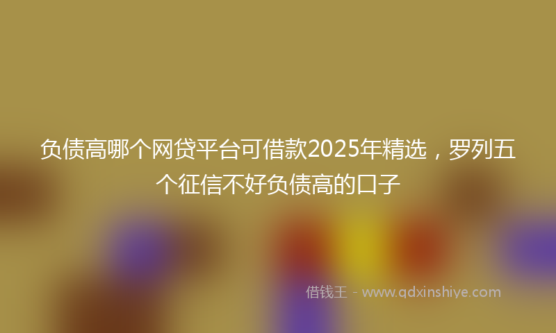负债高哪个网贷平台可借款2025年精选，罗列五个征信不好负债高的口子