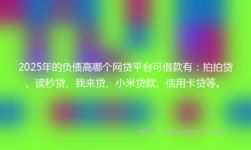 2025年的负债高哪个网贷平台可借款有：拍拍贷、读秒贷、我来贷、小米贷款、信用卡贷等。