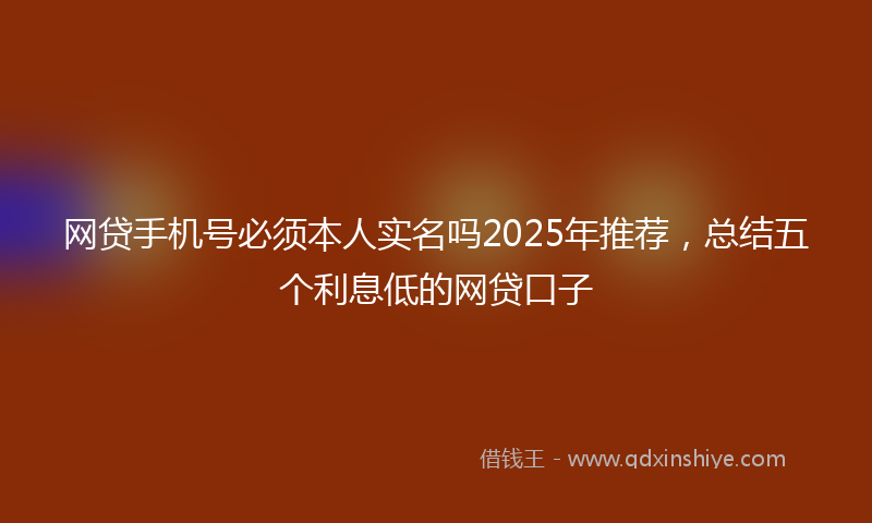 网贷手机号必须本人实名吗2025年推荐，总结五个利息低的网贷口子