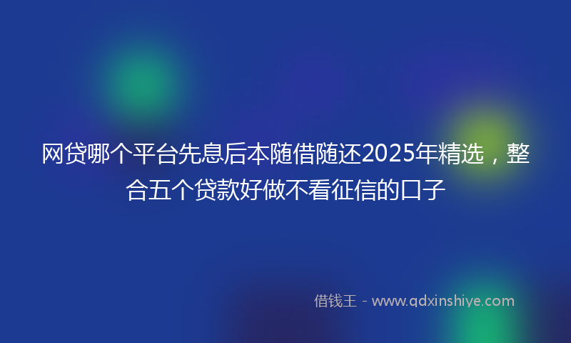 网贷哪个平台先息后本随借随还2025年精选，整合五个贷款好做不看征信的口子