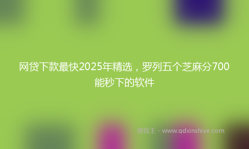网贷下款最快2025年精选，罗列五个芝麻分700能秒下的软件