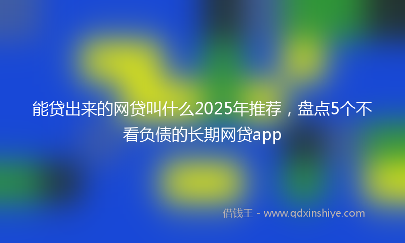 能贷出来的网贷叫什么2025年推荐，盘点5个不看负债的长期网贷app