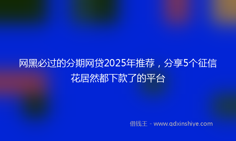 网黑必过的分期网贷2025年推荐，分享5个征信花居然都下款了的平台