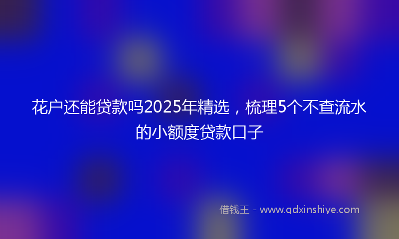花户还能贷款吗2025年精选，梳理5个不查流水的小额度贷款口子