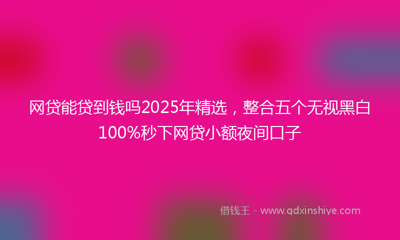 网贷能贷到钱吗2025年精选，整合五个无视黑白100%秒下网贷小额夜间口子