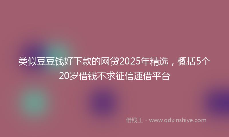 类似豆豆钱好下款的网贷2025年精选，概括5个20岁借钱不求征信速借平台