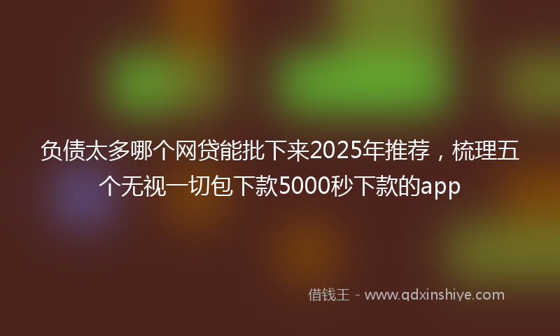 负债太多哪个网贷能批下来2025年推荐，梳理五个无视一切包下款5000秒下款的app