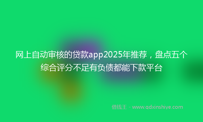 网上自动审核的贷款app2025年推荐，盘点五个综合评分不足有负债都能下款平台