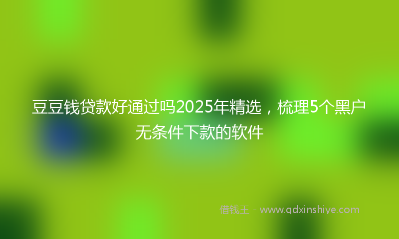 豆豆钱贷款好通过吗2025年精选，梳理5个黑户无条件下款的软件