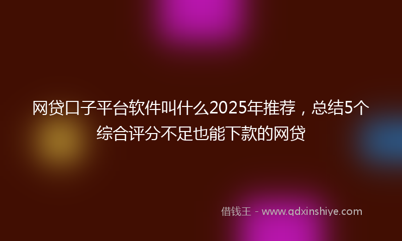 网贷口子平台软件叫什么2025年推荐，总结5个综合评分不足也能下款的网贷