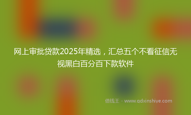 网上审批贷款2025年精选，汇总五个不看征信无视黑白百分百下款软件