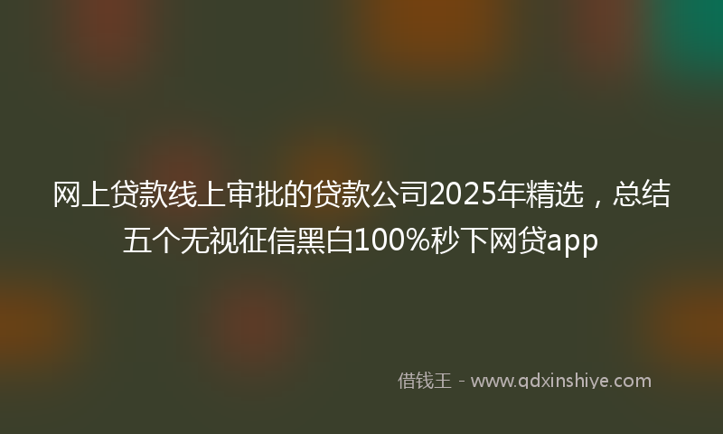 网上贷款线上审批的贷款公司2025年精选，总结五个无视征信黑白100%秒下网贷app