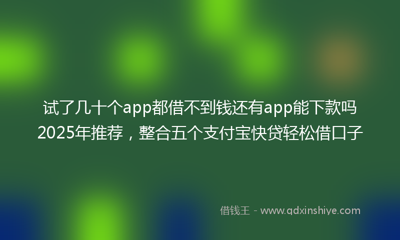 试了几十个app都借不到钱还有app能下款吗2025年推荐，整合五个支付宝快贷轻松借口子