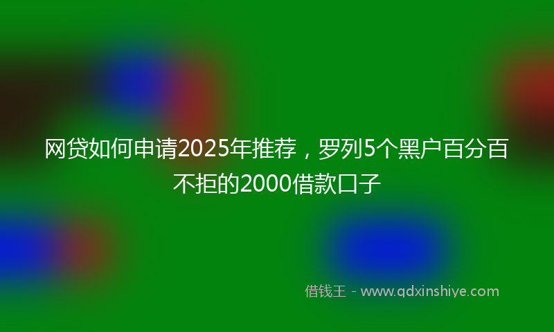 网贷如何申请2025年推荐，罗列5个黑户百分百不拒的2000借款口子