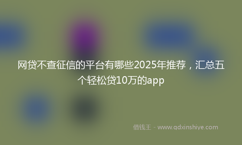 网贷不查征信的平台有哪些2025年推荐，汇总五个轻松贷10万的app