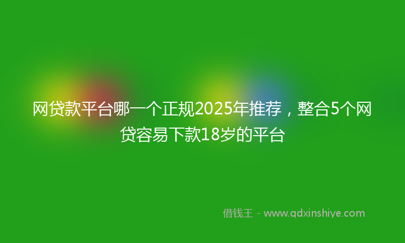 网贷款平台哪一个正规2025年推荐，整合5个网贷容易下款18岁的平台