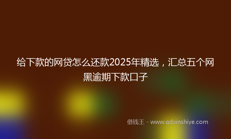 给下款的网贷怎么还款2025年精选，汇总五个网黑逾期下款口子