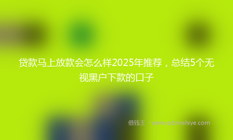 贷款马上放款会怎么样2025年推荐，总结5个无视黑户下款的口子