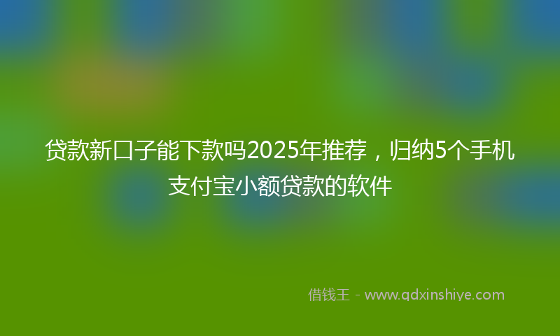 贷款新口子能下款吗2025年推荐，归纳5个手机支付宝小额贷款的软件