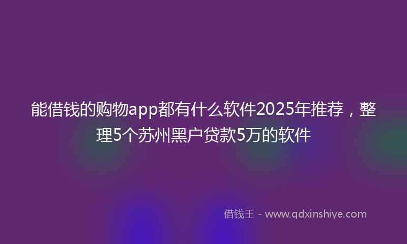 能借钱的购物app都有什么软件2025年推荐，整理5个苏州黑户贷款5万的软件
