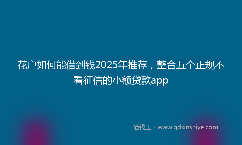 花户如何能借到钱2025年推荐，整合五个正规不看征信的小额贷款app