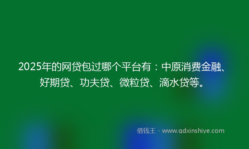 2025年的网贷包过哪个平台有：中原消费金融、好期贷、功夫贷、微粒贷、滴水贷等。
