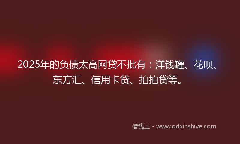2025年的负债太高网贷不批有：洋钱罐、花呗、东方汇、信用卡贷、拍拍贷等。