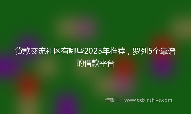 贷款交流社区有哪些2025年推荐，罗列5个靠谱的借款平台