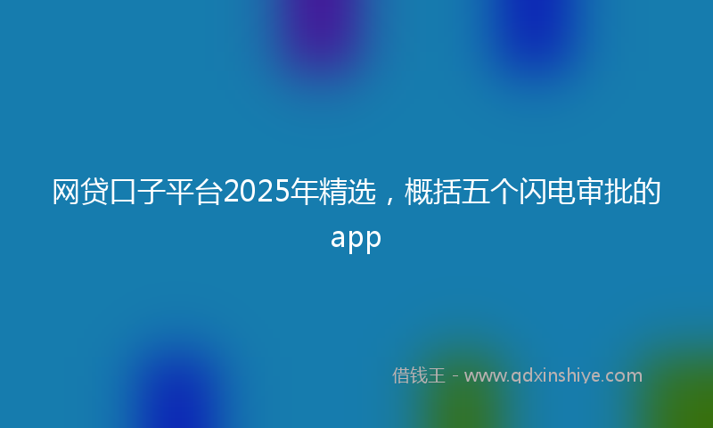 网贷口子平台2025年精选，概括五个闪电审批的app