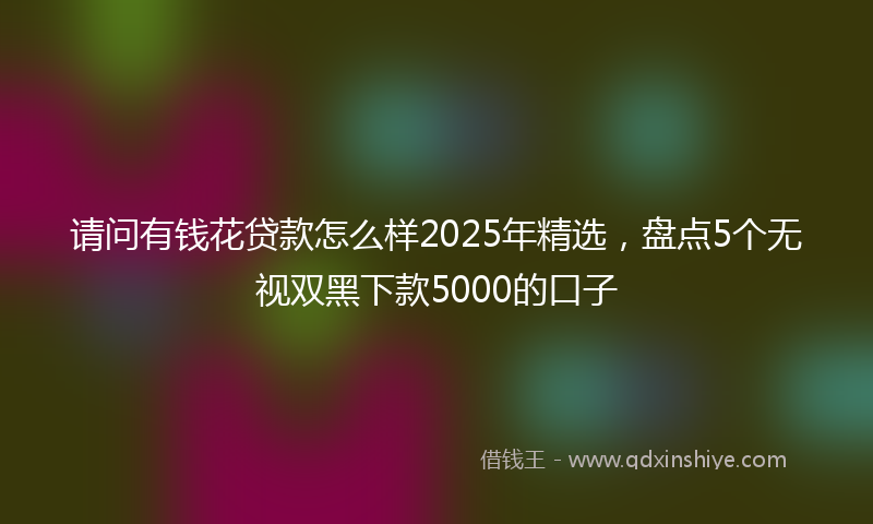 请问有钱花贷款怎么样2025年精选，盘点5个无视双黑下款5000的口子
