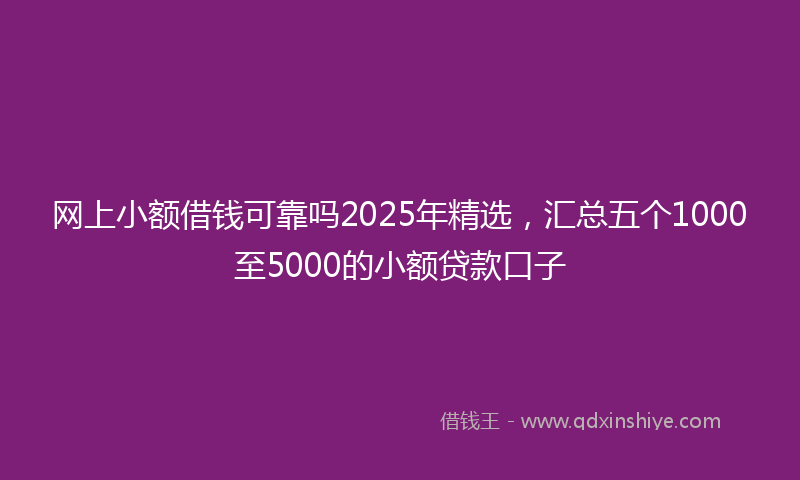 网上小额借钱可靠吗2025年精选，汇总五个1000至5000的小额贷款口子