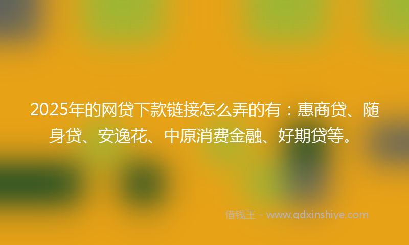 2025年的网贷下款链接怎么弄的有：惠商贷、随身贷、安逸花、中原消费金融、好期贷等。