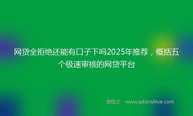 网贷全拒绝还能有口子下吗2025年推荐，概括五个极速审核的网贷平台
