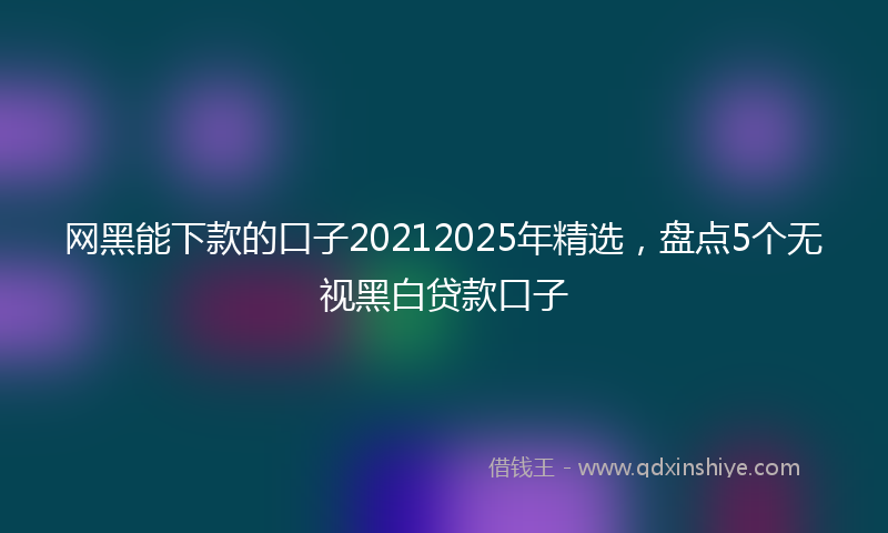 网黑能下款的口子20212025年精选，盘点5个无视黑白贷款口子