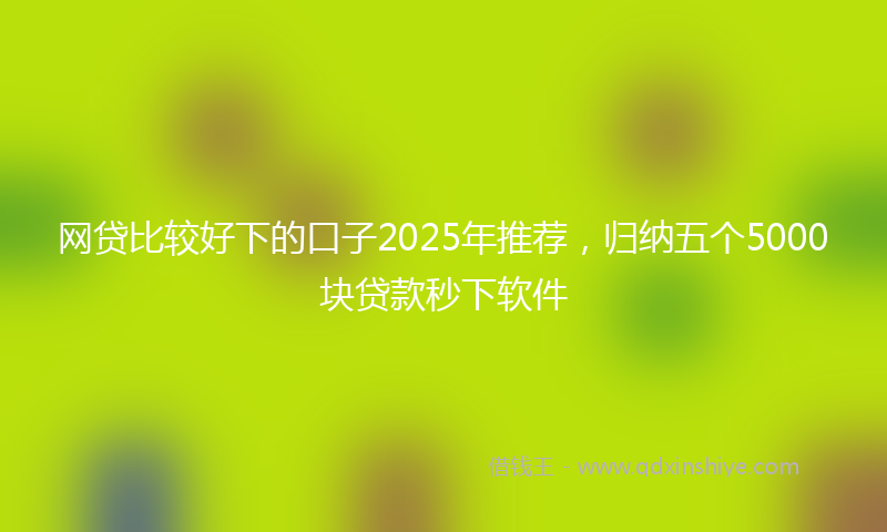 网贷比较好下的口子2025年推荐，归纳五个5000块贷款秒下软件