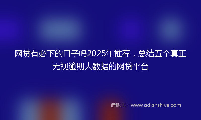 网贷有必下的口子吗2025年推荐，总结五个真正无视逾期大数据的网贷平台