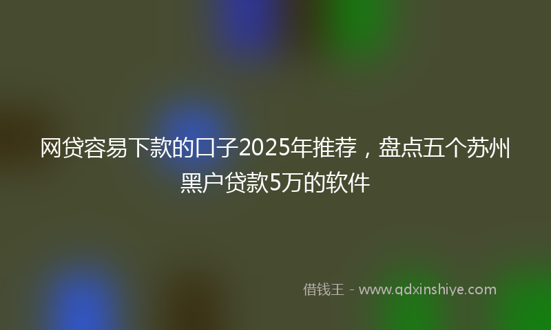 网贷容易下款的口子2025年推荐，盘点五个苏州黑户贷款5万的软件