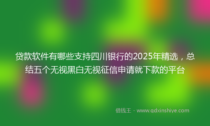 贷款软件有哪些支持四川银行的2025年精选，总结五个无视黑白无视征信申请就下款的平台