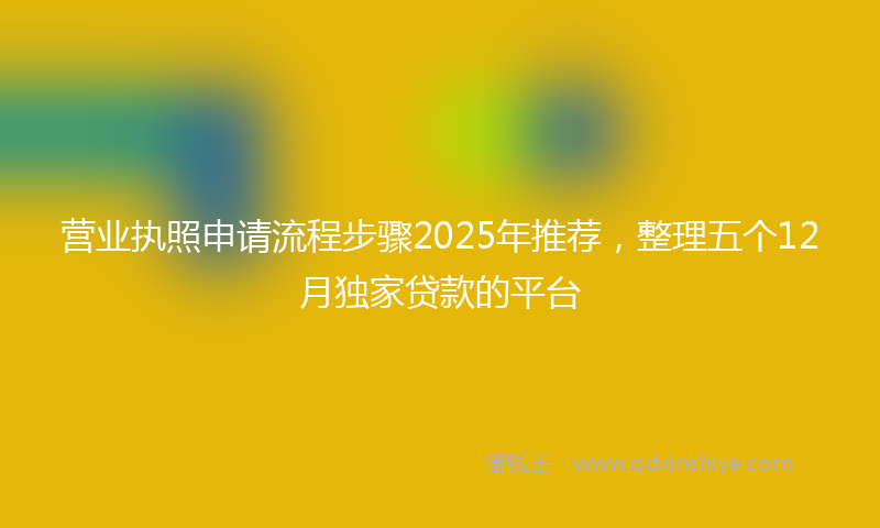 营业执照申请流程步骤2025年推荐，整理五个12月独家贷款的平台