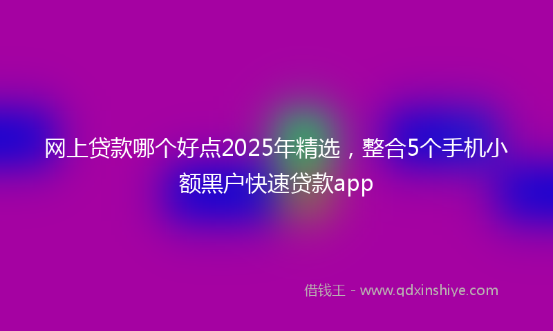 网上贷款哪个好点2025年精选，整合5个手机小额黑户快速贷款app