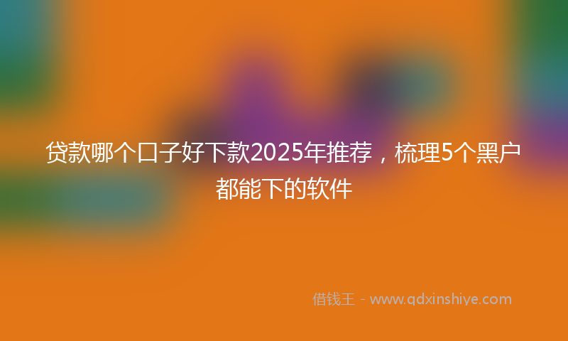 贷款哪个口子好下款2025年推荐，梳理5个黑户都能下的软件