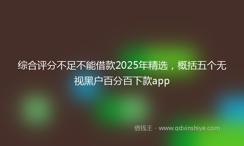 综合评分不足不能借款2025年精选，概括五个无视黑户百分百下款app