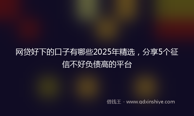 网贷好下的口子有哪些2025年精选，分享5个征信不好负债高的平台
